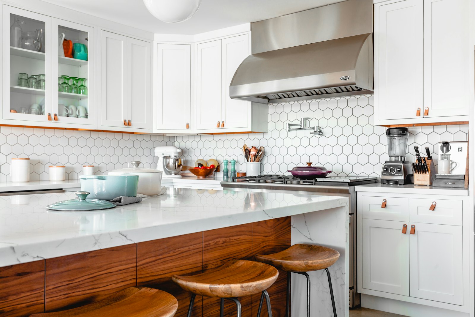 Kitchen with cookware and clean counters