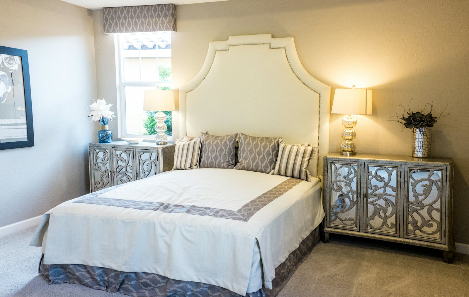 Quiet bedroom with clean bedding